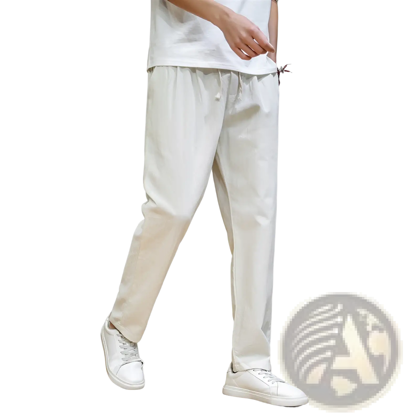 Men's Slim Fit Cotton Linen Tapered Joggers