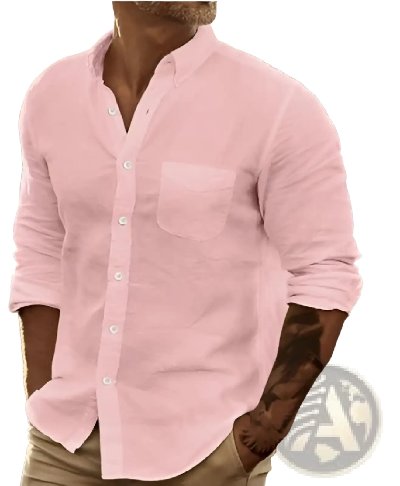 Men's Slim Fit Cotton Long Sleeve Button Down Shirt