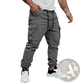 Men's Slim Fit Cropped Cargo Joggers with Drawstring Waist