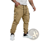 Men's Slim Fit Cropped Cargo Joggers with Drawstring Waist