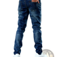 Men's Slim Fit Distressed Dark Wash Denim Jeans