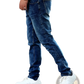 Men's Slim Fit Distressed Dark Wash Denim Jeans