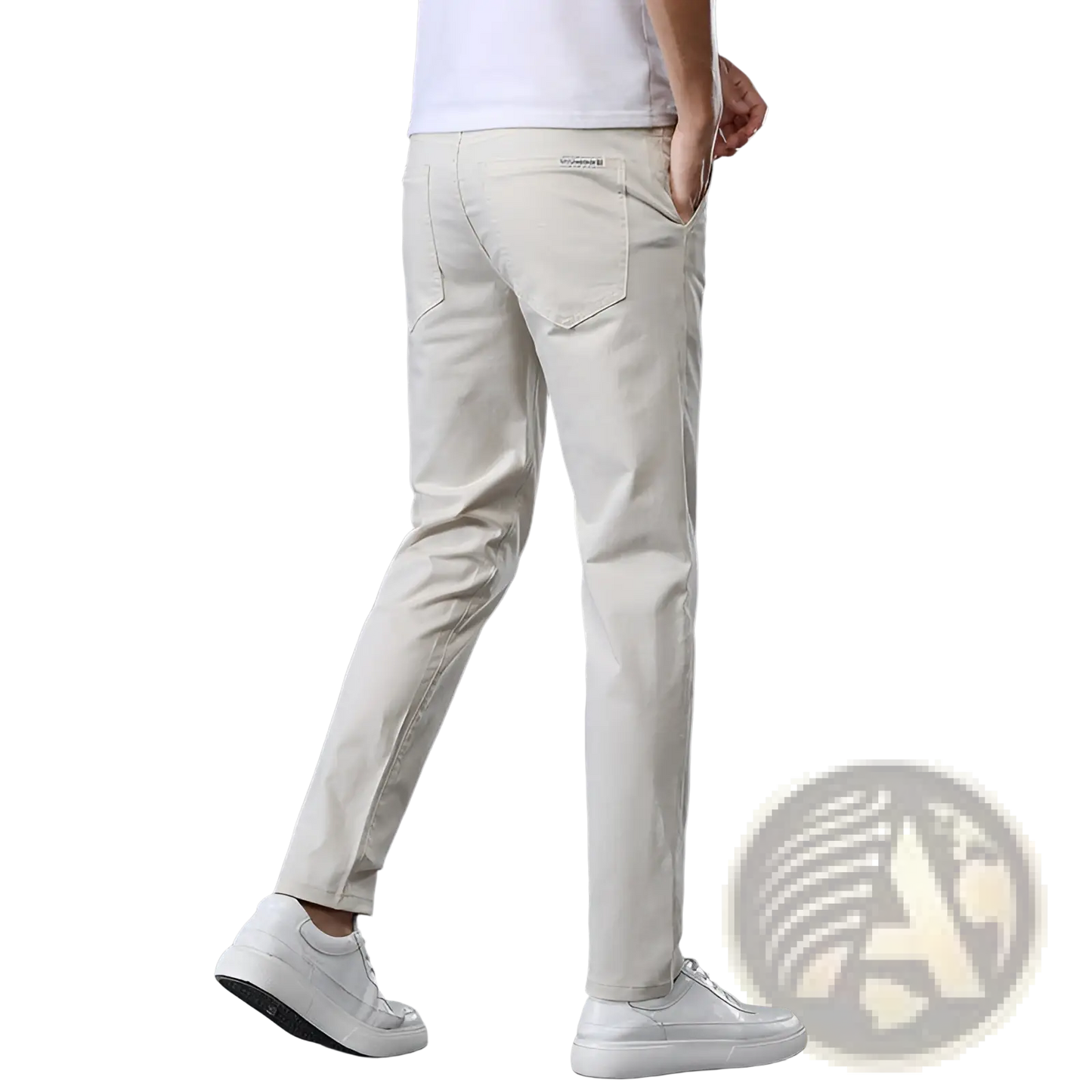 Men's Slim Fit Elastic Cotton Straight Leg Chino Pants