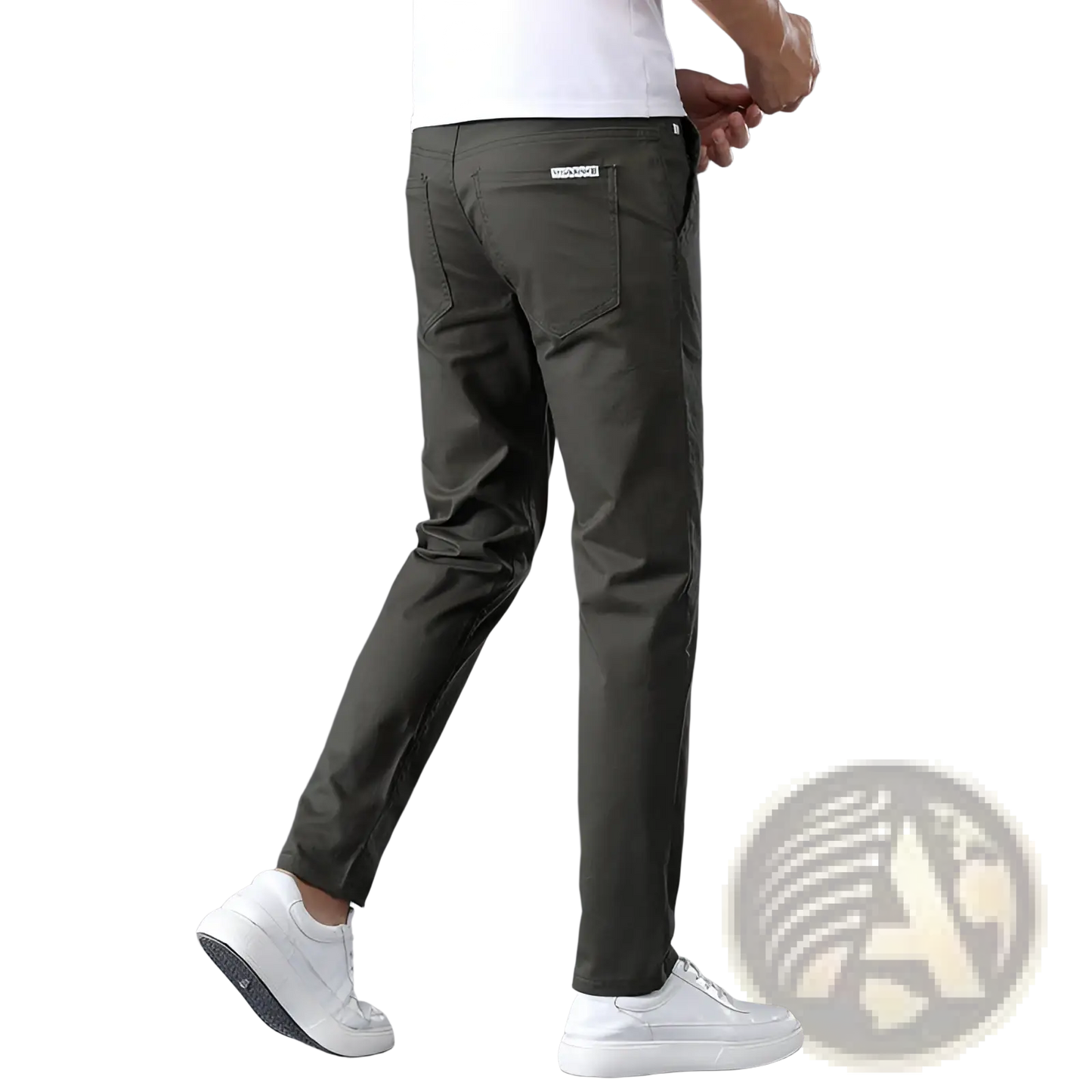 Men's Slim Fit Elastic Cotton Straight Leg Chino Pants