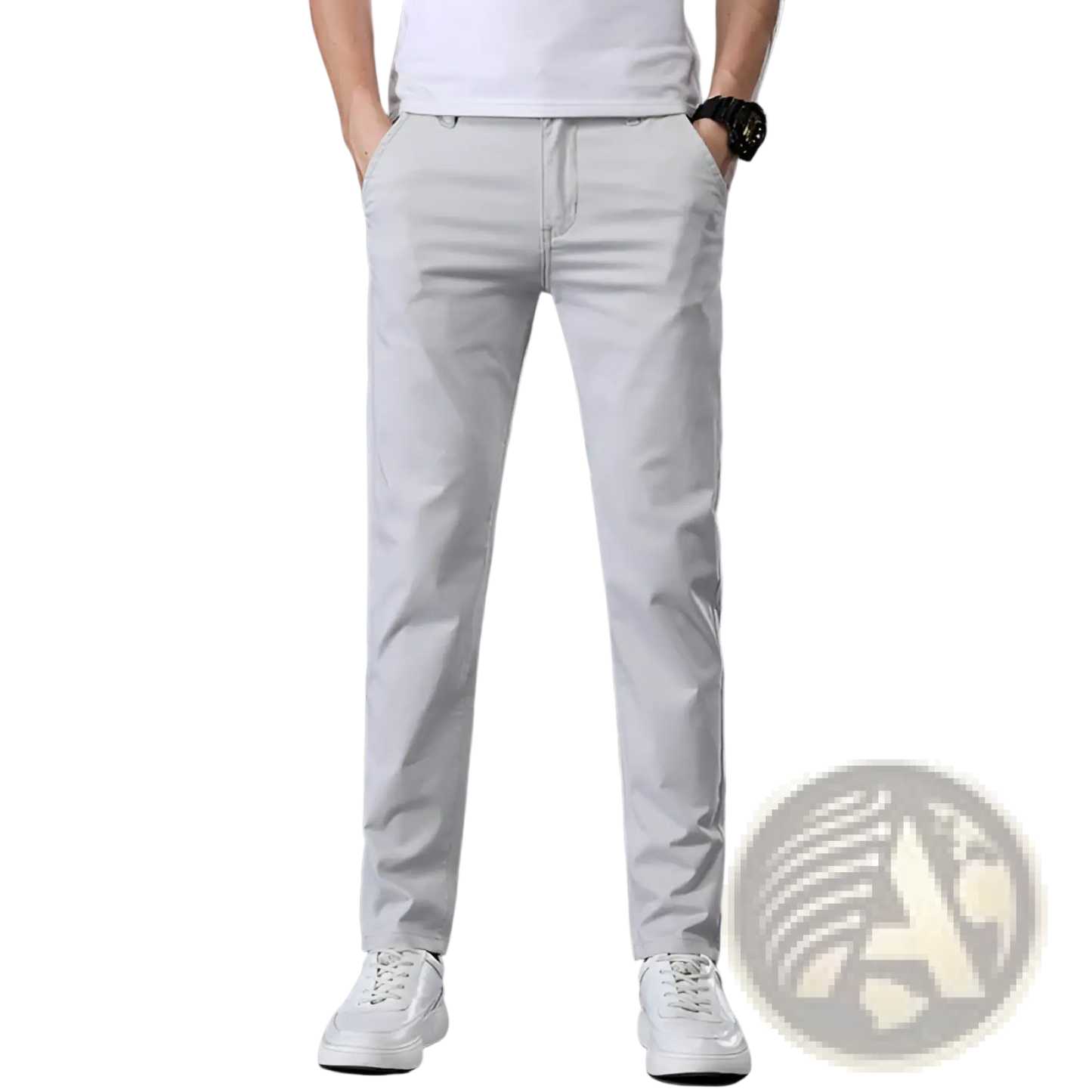 Men's Slim Fit Elastic Cotton Straight Leg Chino Pants