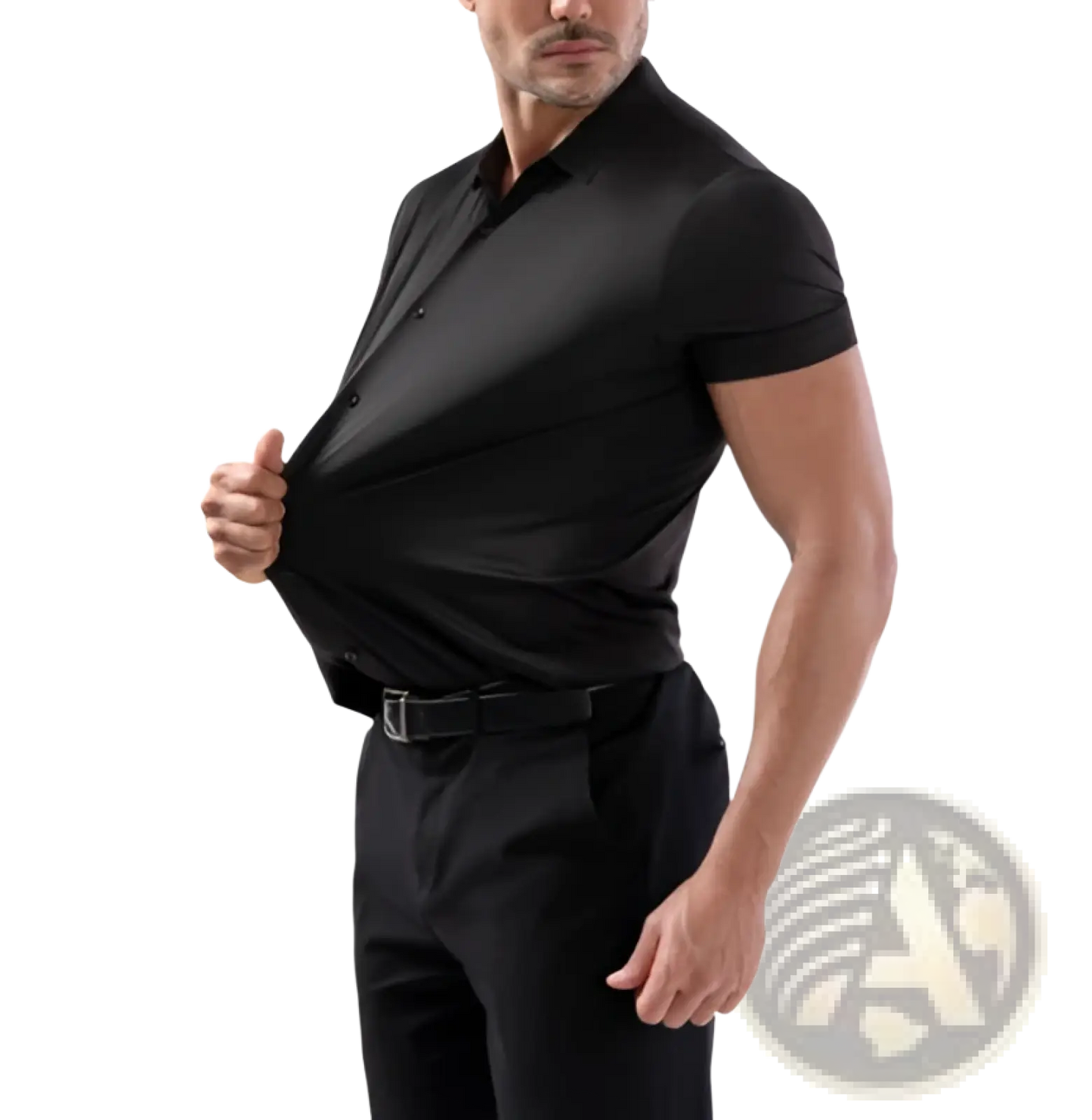 Men's Slim Fit Four Way Stretch Non Iron Short Sleeve Shirt