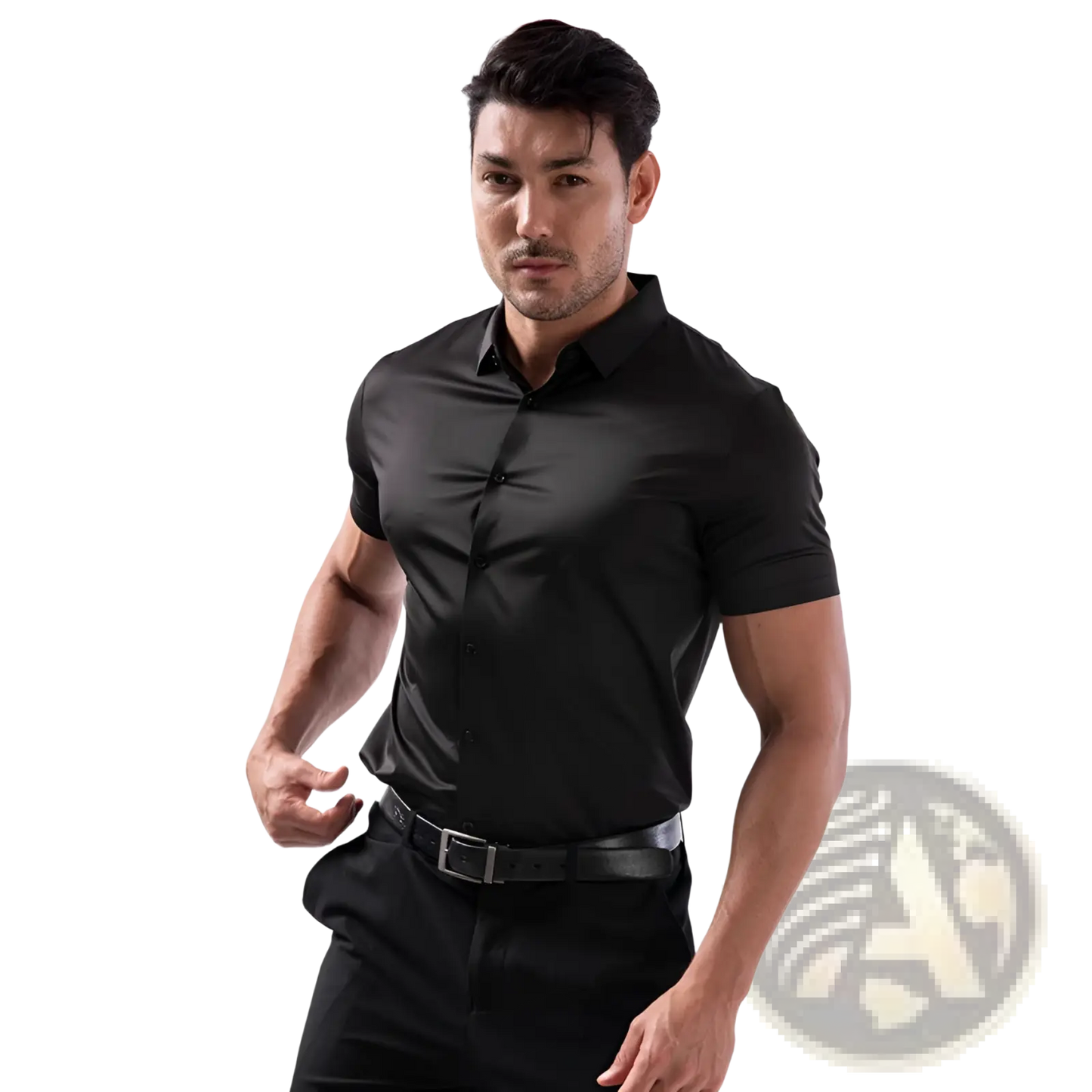 Men's Slim Fit Four Way Stretch Non Iron Short Sleeve Shirt