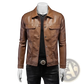 Men's Slim Fit Leather Denim Style Utility Jacket