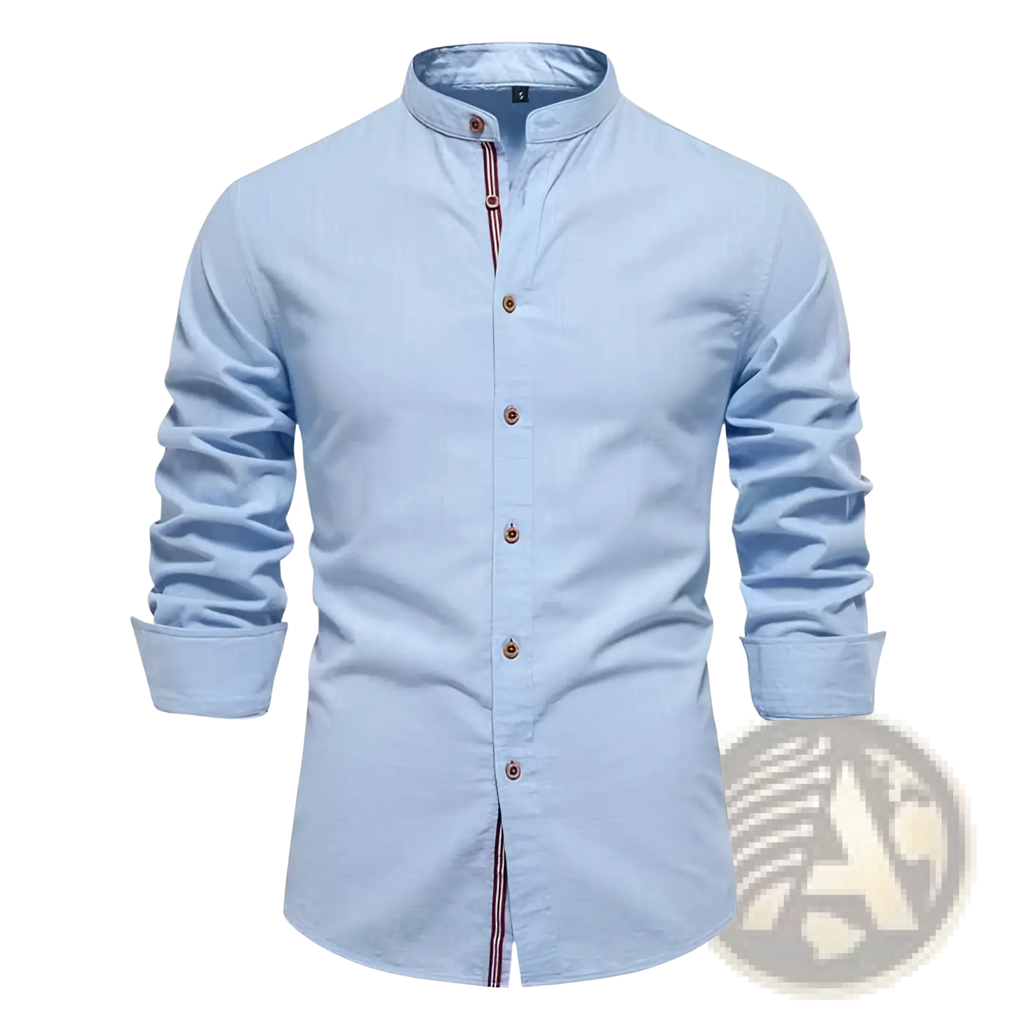 Men's Slim Fit Linen Blend Mandarin Collar Shirt