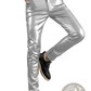 Men's Slim Fit Metallic and Matte Faux Leather Pants