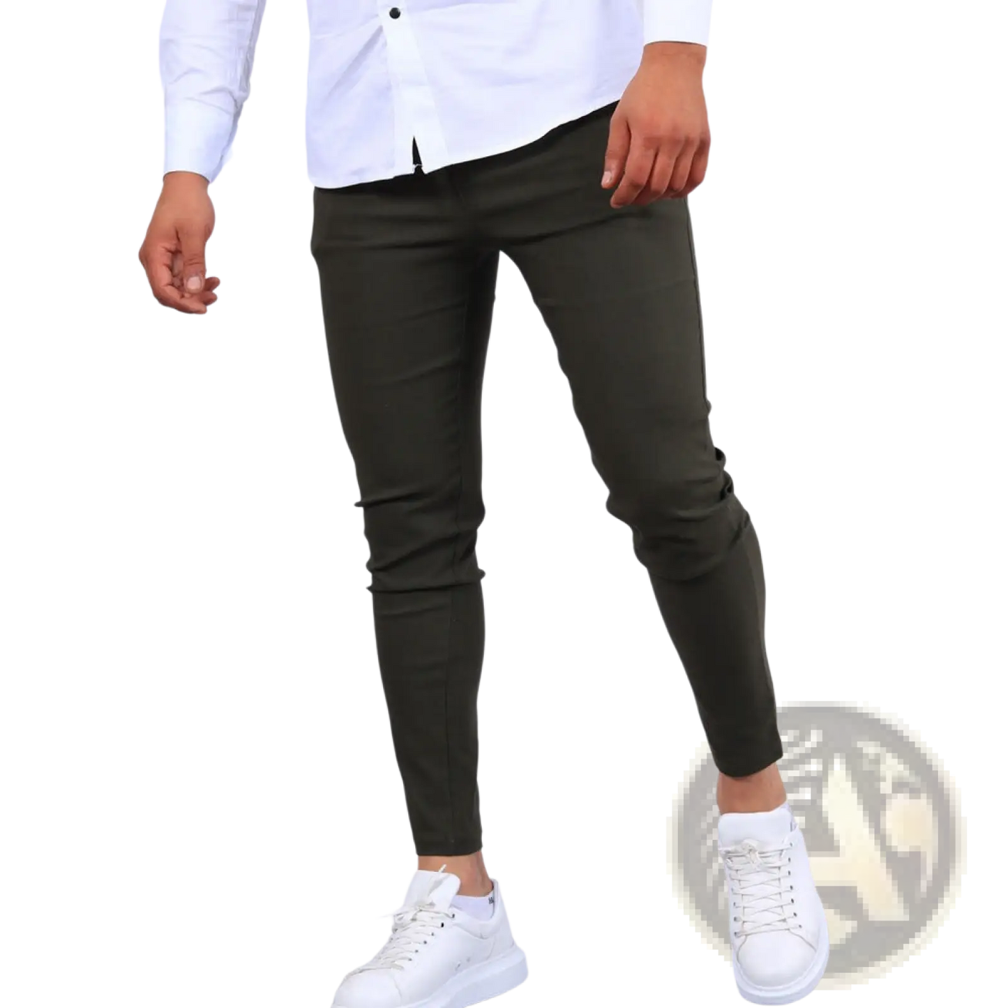 Men's Slim Fit Modern Cotton Blend Pencil Trousers