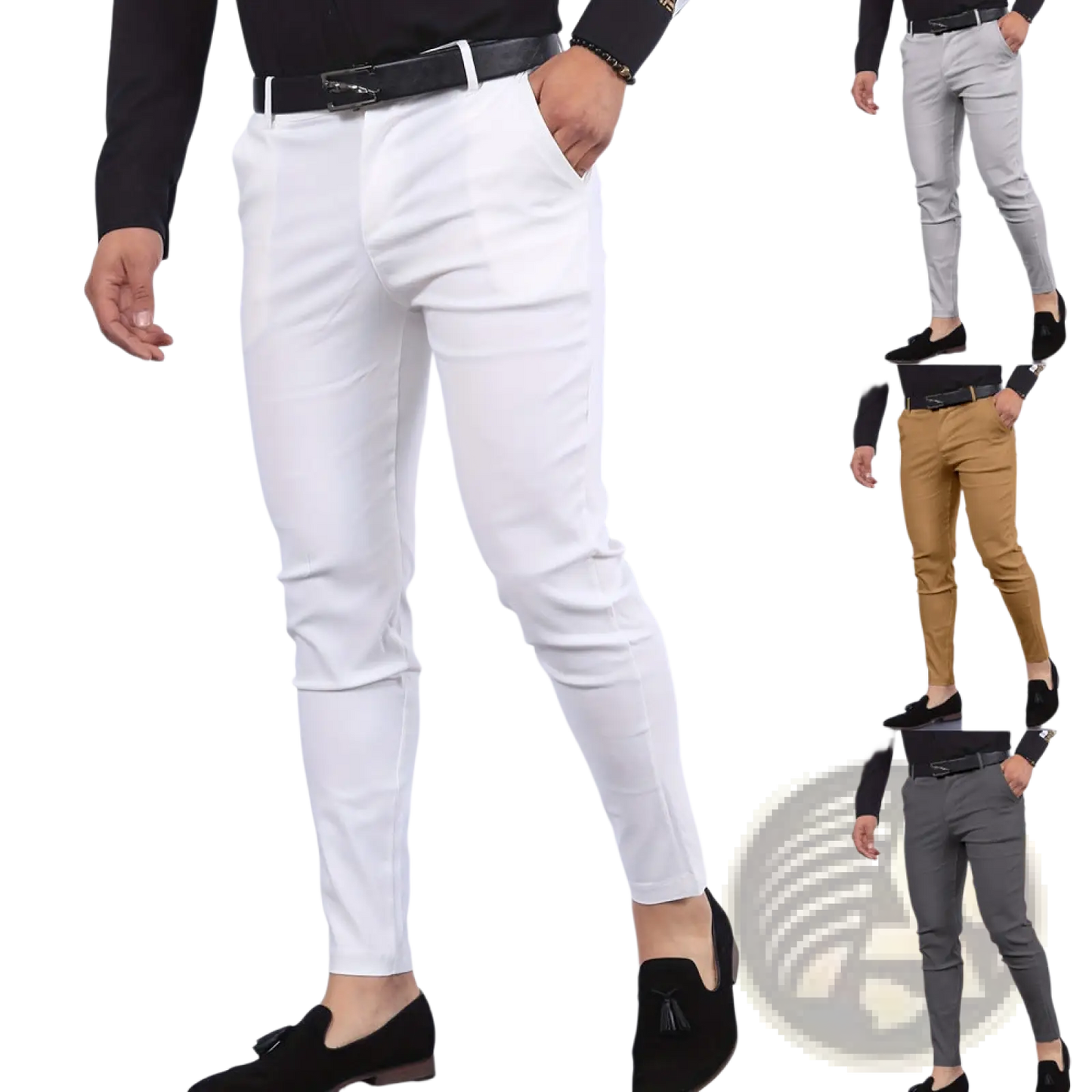 Men's Slim Fit Modern Cotton Blend Pencil Trousers