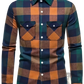 Men's Slim Fit Plaid Flannel Button Up Shirt
