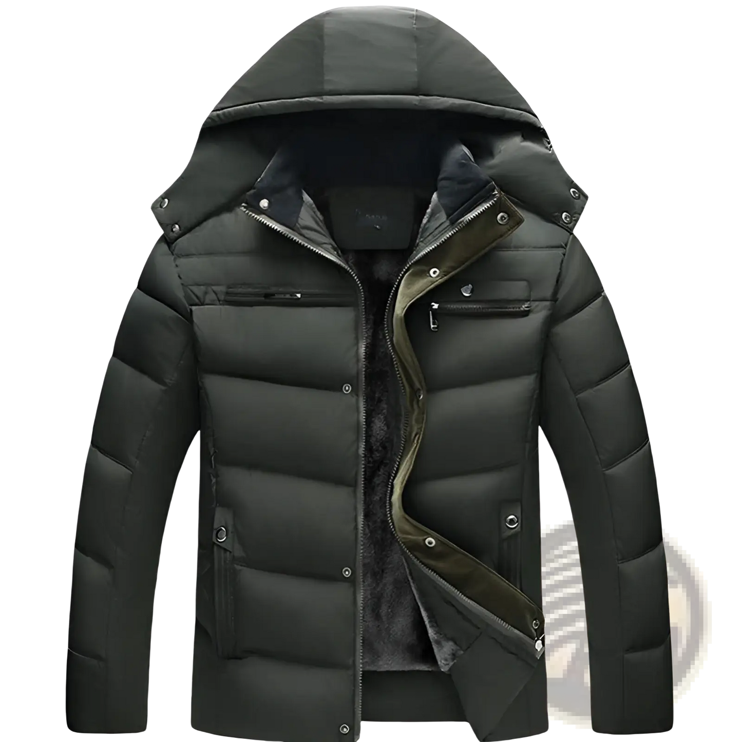 Men's Slim Fit Quilted Winter Jacket with Fleece Lining