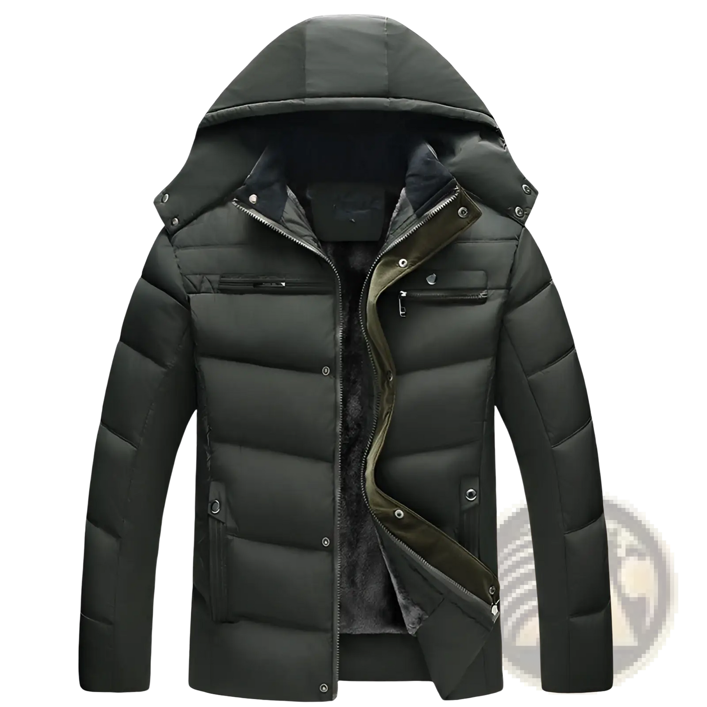 Men's Slim Fit Quilted Winter Jacket with Fleece Lining
