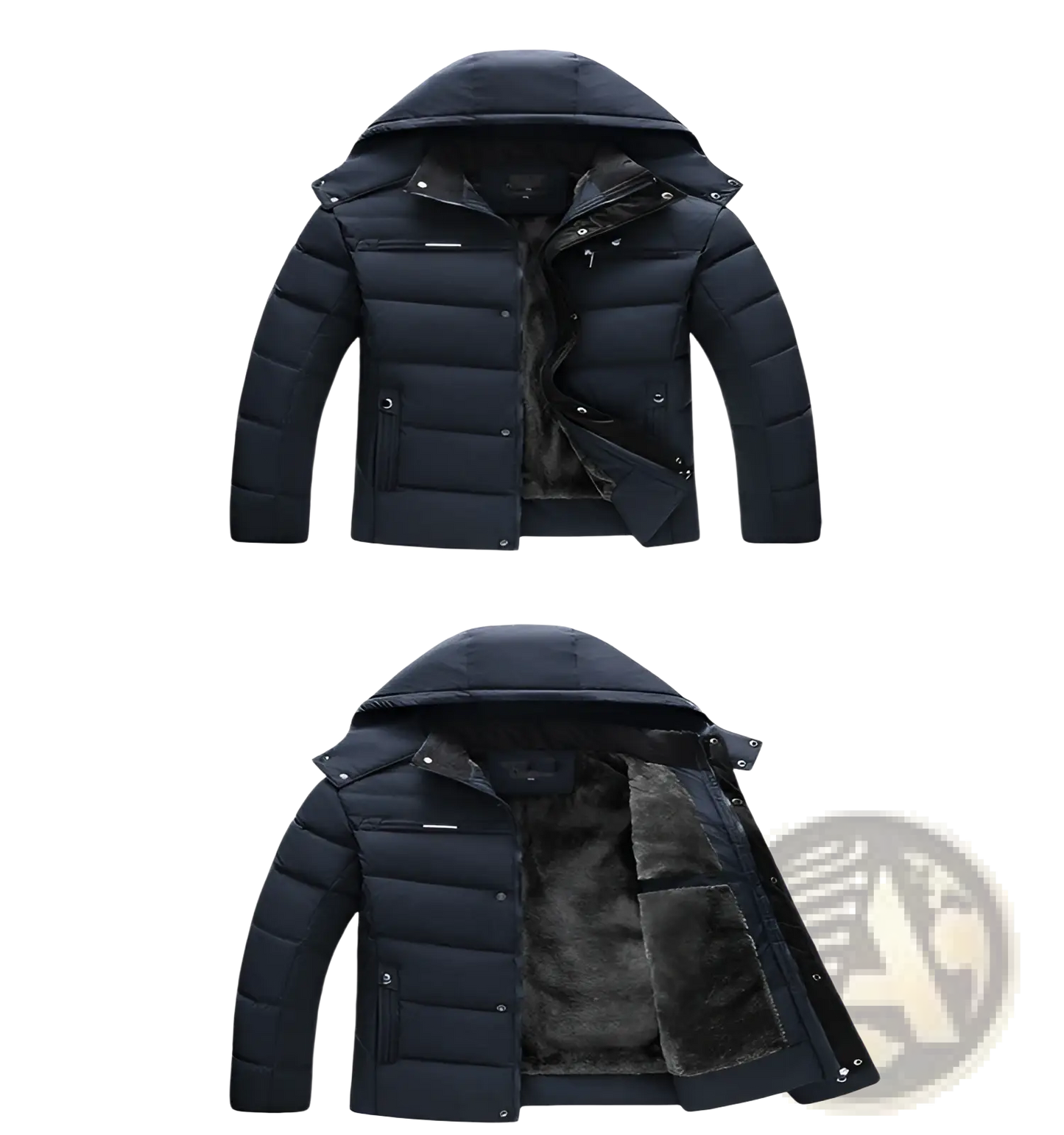 Men's Slim Fit Quilted Winter Jacket with Fleece Lining