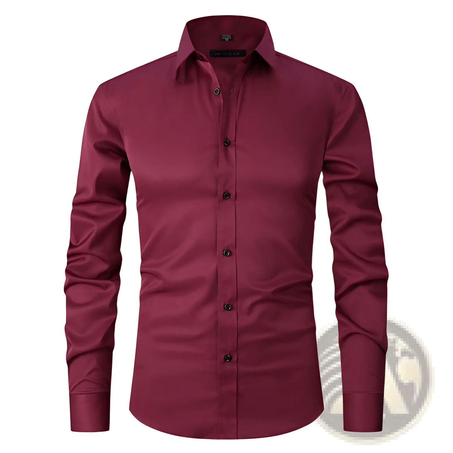 Men's Slim Fit Stretch Satin Long Sleeve Dress Shirt