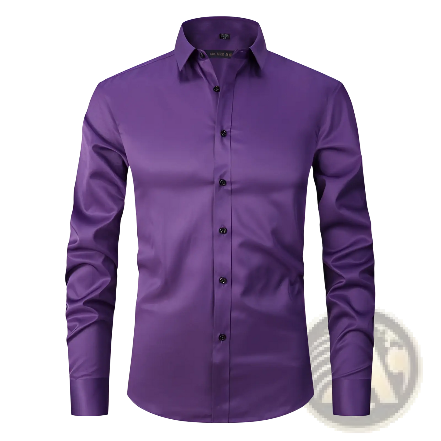 Men's Slim Fit Stretch Satin Long Sleeve Dress Shirt
