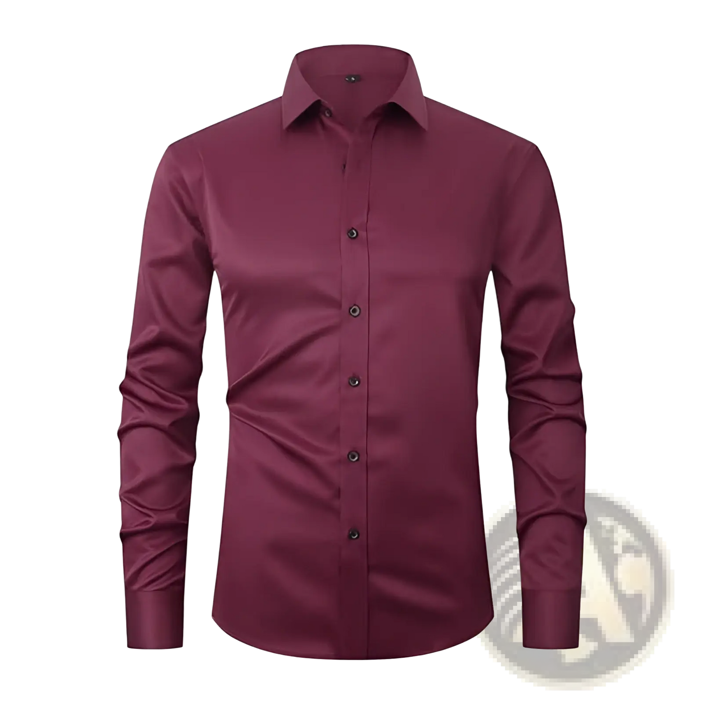 Men's Slim Fit Stretch Satin Long Sleeve Dress Shirt