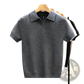 Men's Slim Fit Textured Knit Summer Polo Shirt