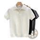 Men's Slim Fit Textured Knit Summer Polo Shirt