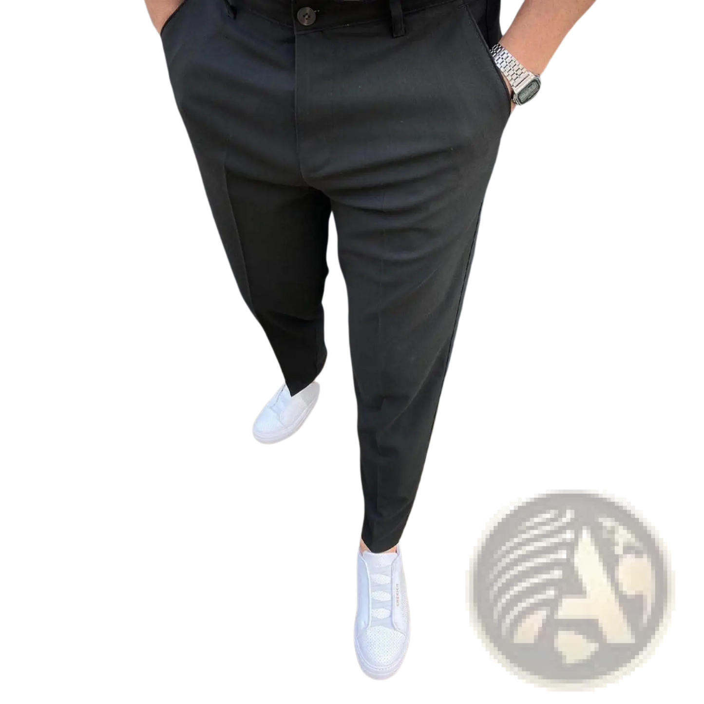 Men's Slim Fit Textured Tapered Chinos