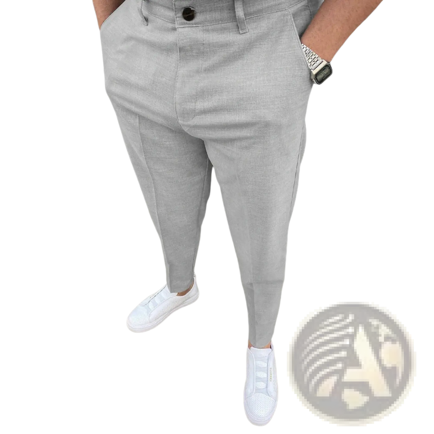 Men's Slim Fit Textured Tapered Chinos