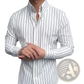 Men's Slim Fit Vertical Striped Long Sleeve Business Shirt