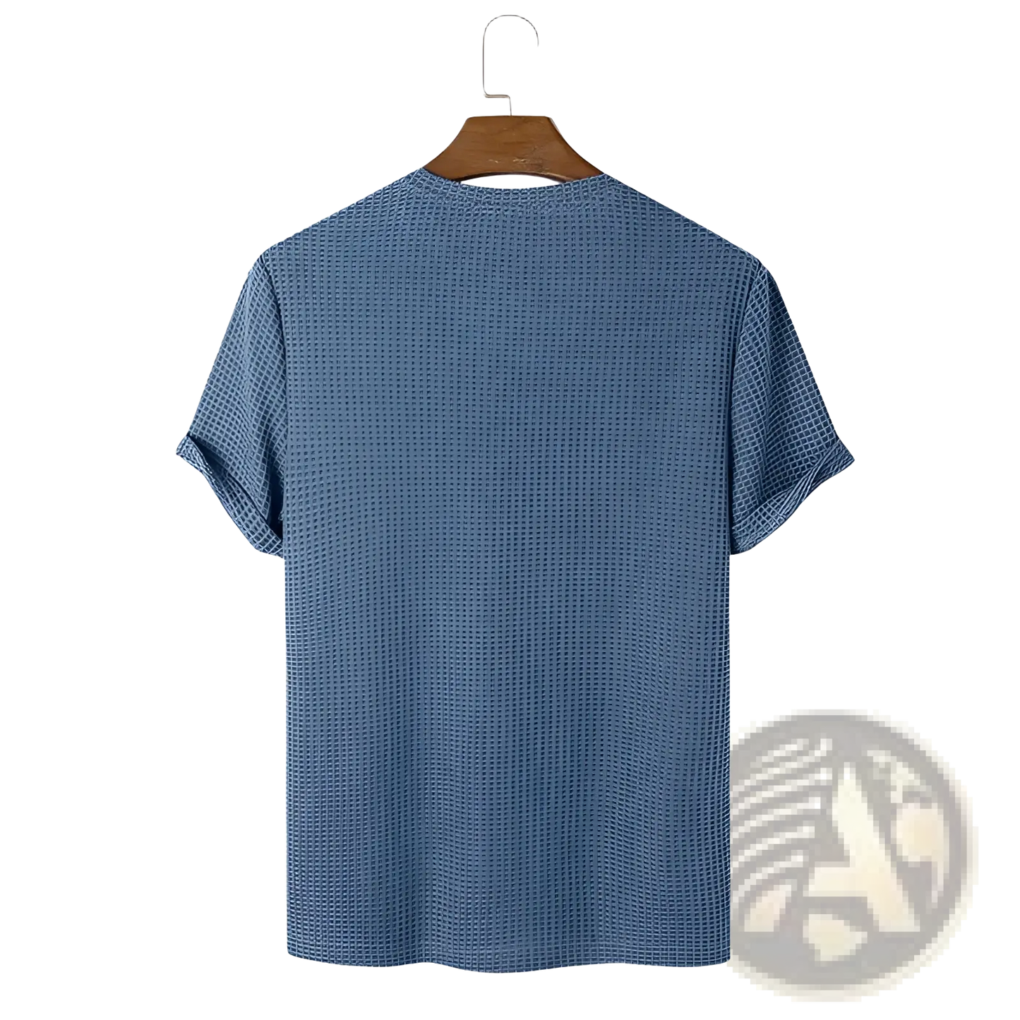 Men's Slim Fit Waffle Knit Henley T-shirt