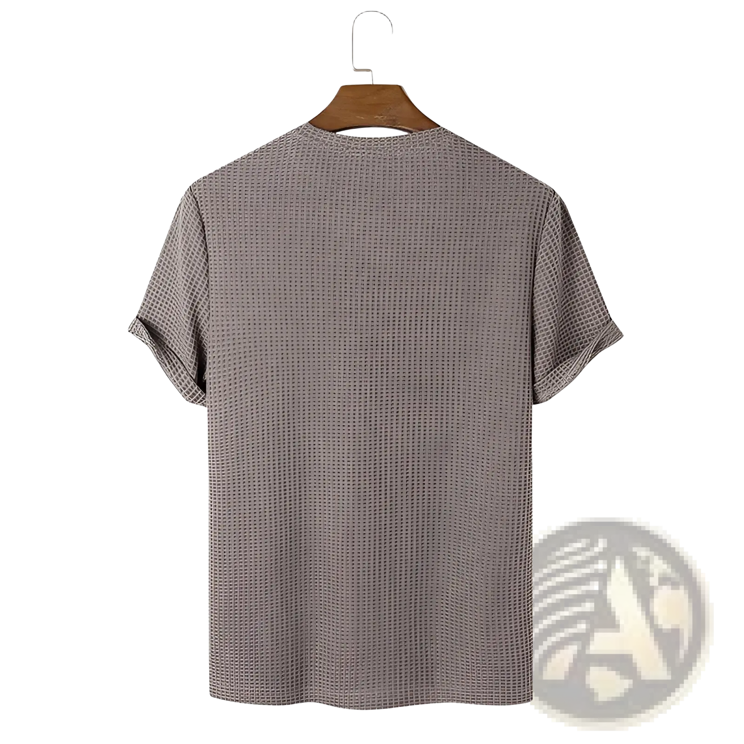 Men's Slim Fit Waffle Knit Henley T-shirt