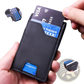 Men's Slim Rfid Blocking Pop Up Wallet with Money Clip
