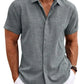 Men's Relaxed Fit Solid Linen Short Sleeve Shirt