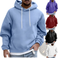 Men's Solid Drop Shoulder Pullover Hoodie