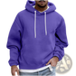 Men's Solid Drop Shoulder Pullover Hoodie