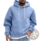 Men's Solid Drop Shoulder Pullover Hoodie
