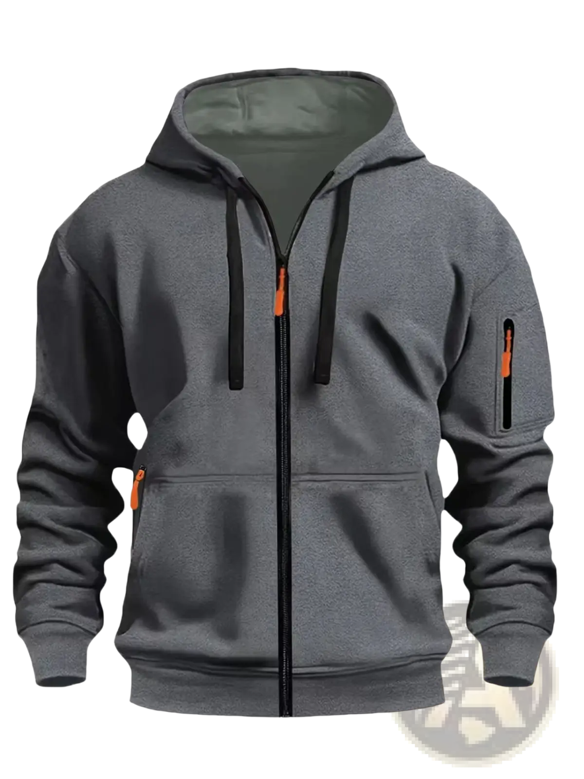 Men's Sport Casual Fleece Lined Zipper Hoodie Jacket
