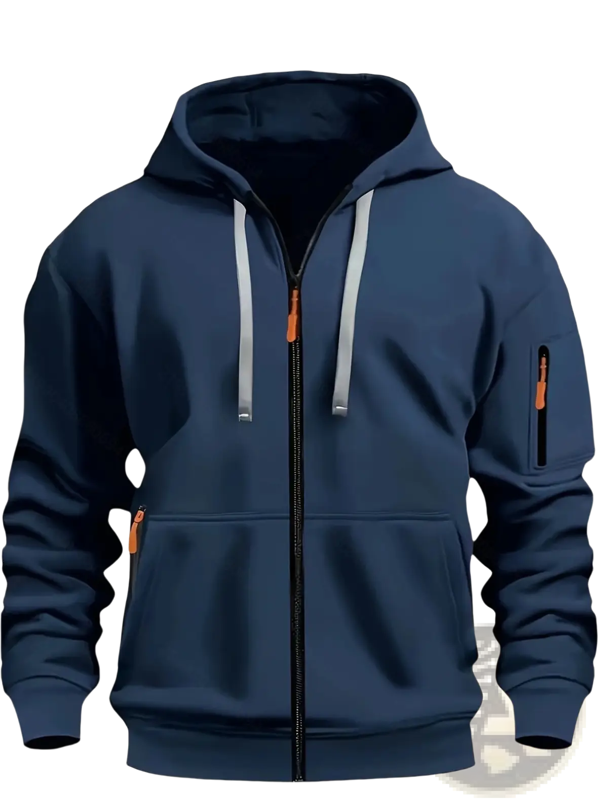 Men's Sport Casual Fleece Lined Zipper Hoodie Jacket