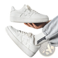 Men's Star Emblem Thick Sole Leather Sneakers