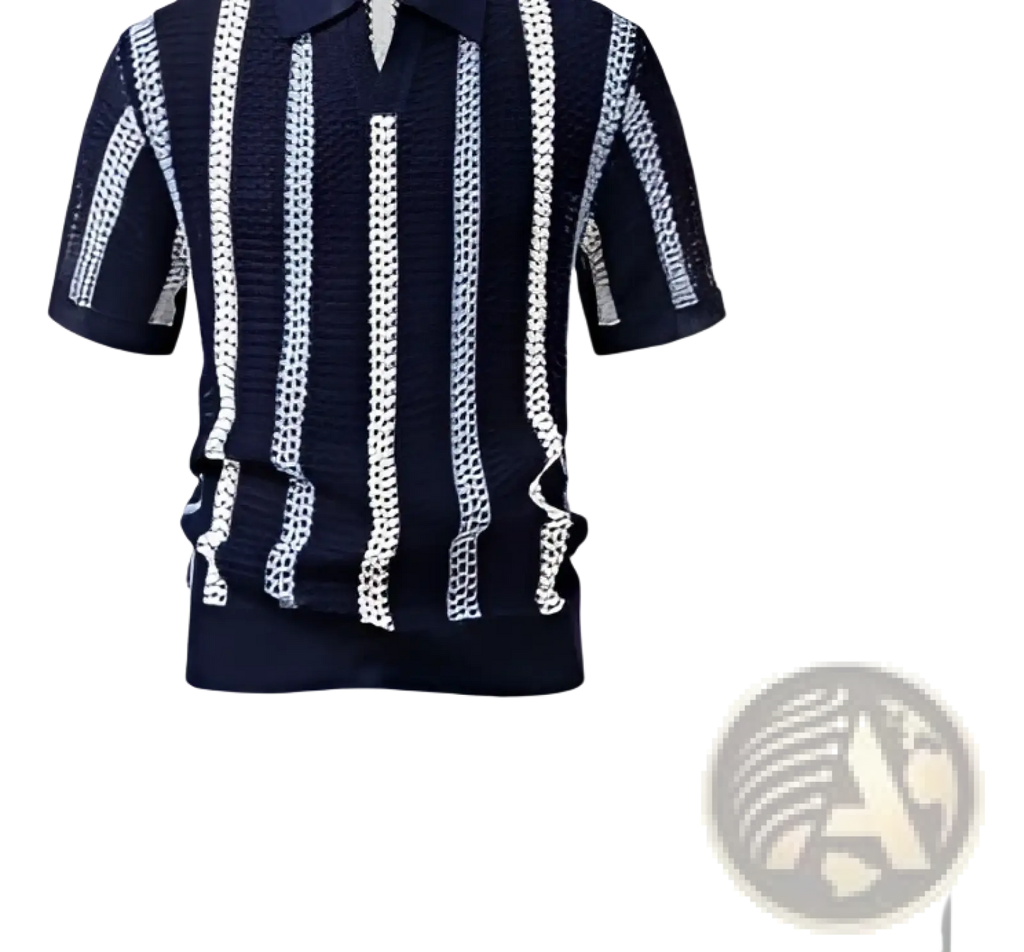 Men’s Striped Breathable Knit Summer Polo Shirt