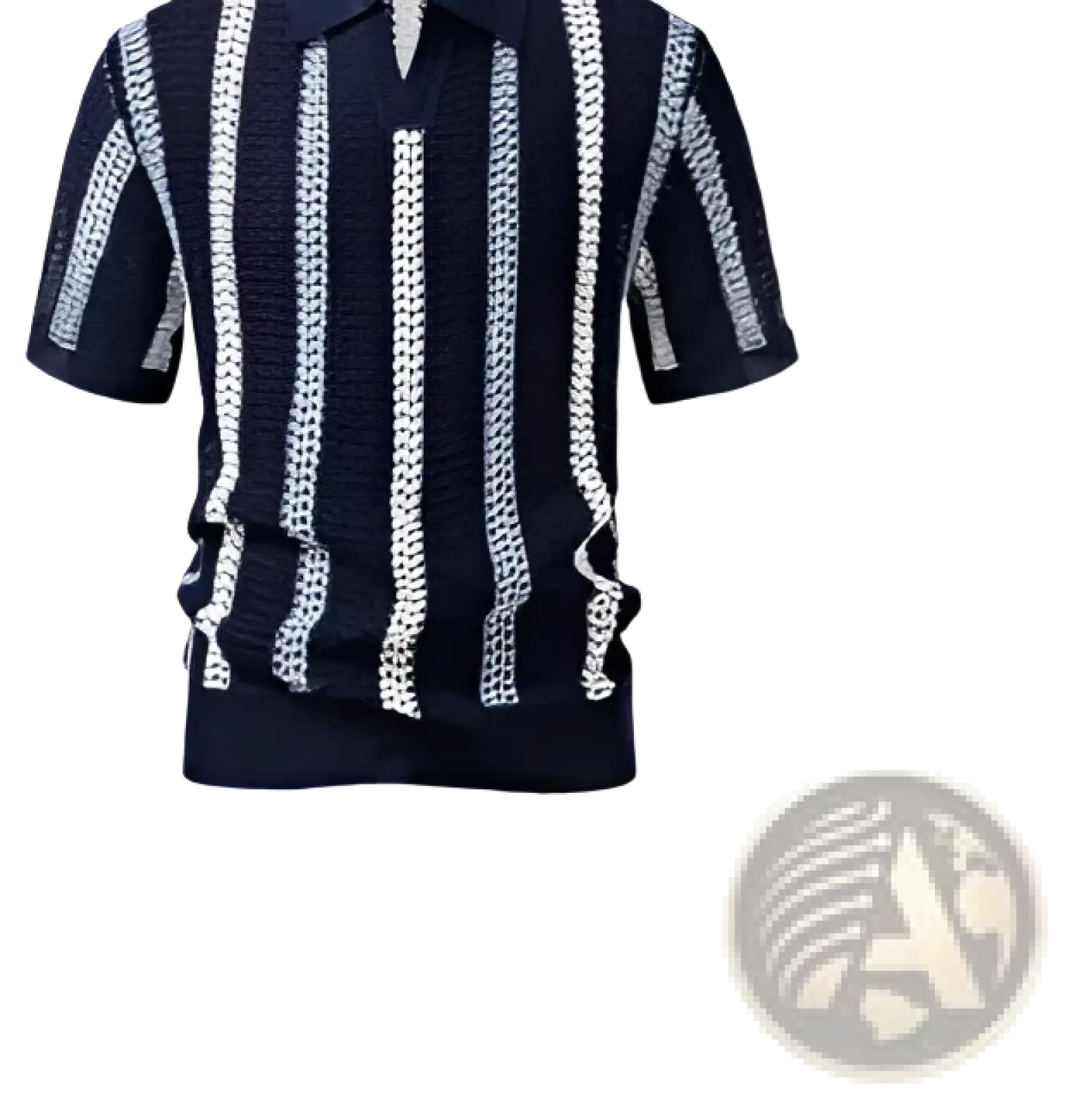 Men’s Striped Breathable Knit Summer Polo Shirt