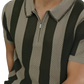 Men’s Striped Breathable Knit Summer Polo Shirt