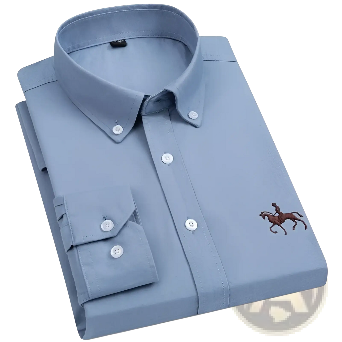 Men's Striped Cotton Embroidered Button Down Shirt