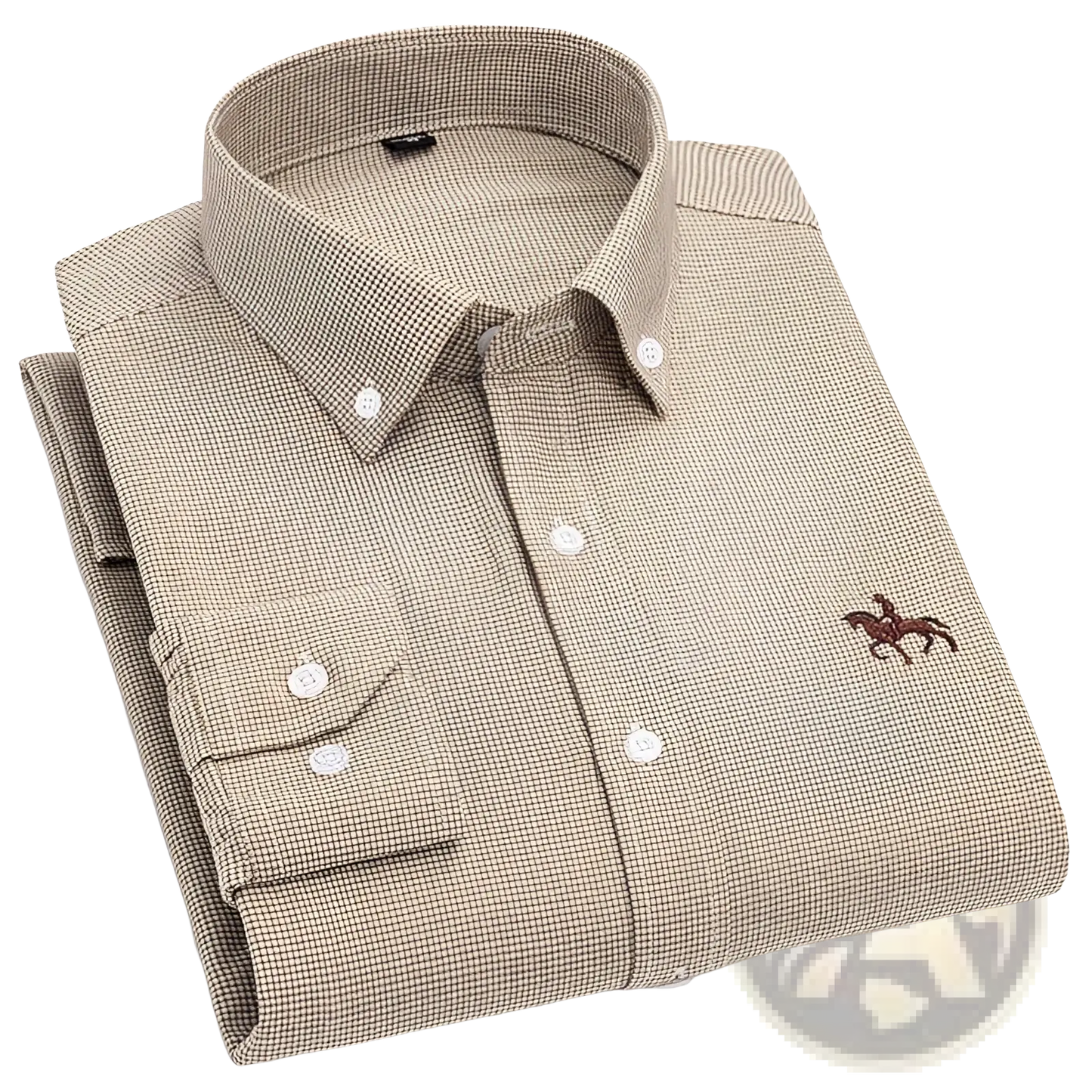 Men's Striped Cotton Embroidered Button Down Shirt