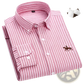 Men's Striped Cotton Embroidered Button Down Shirt