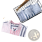 Men's Striped Linen Mandarin Collar Short Sleeve Shirt