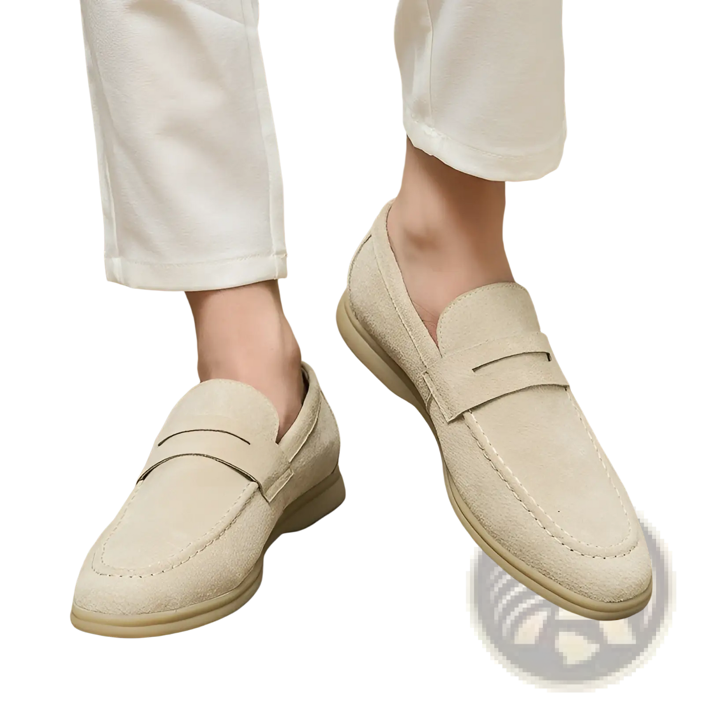 Men's Suede Leather Loafers Slip on Business Shoes
