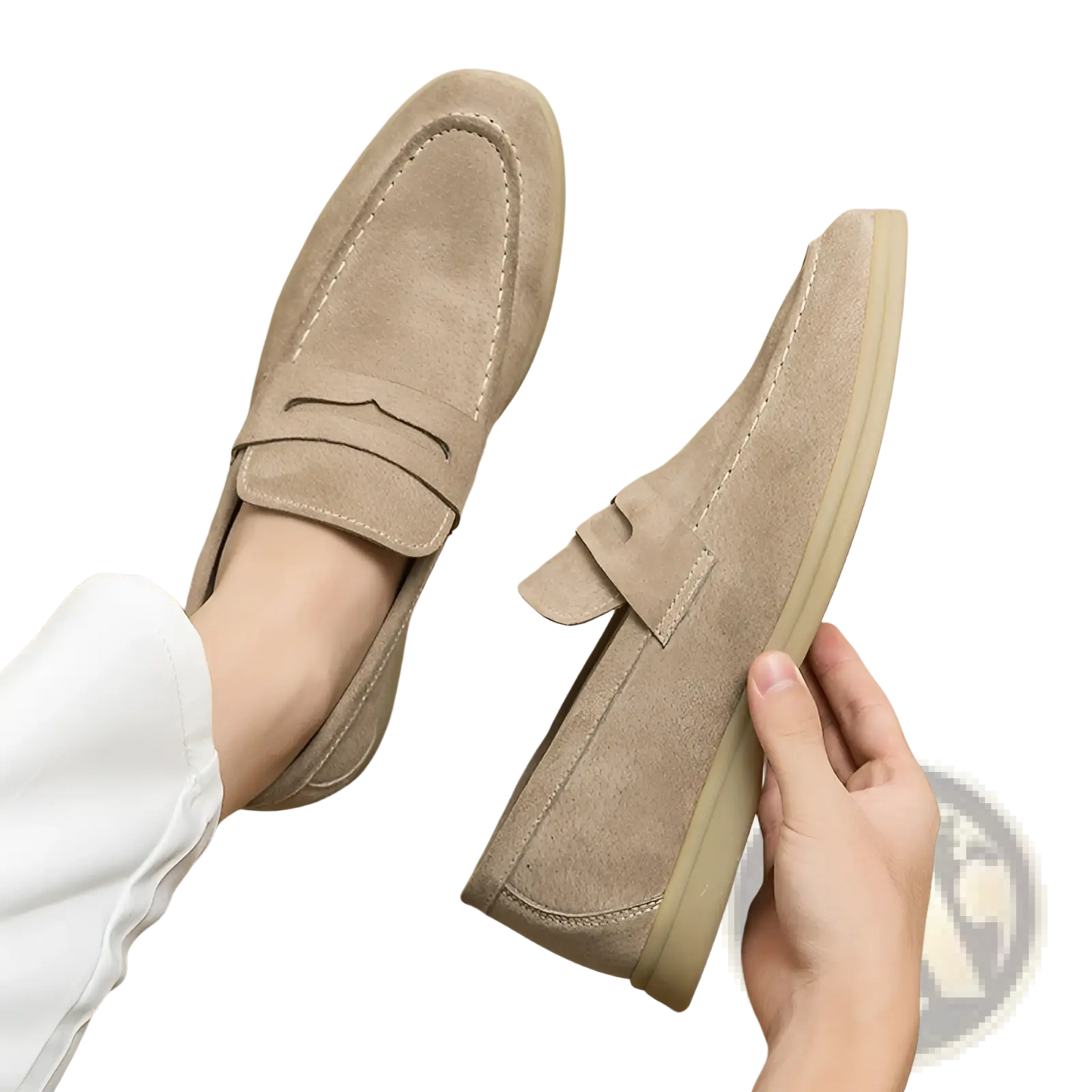 Men's Suede Leather Loafers Slip on Casual Shoes