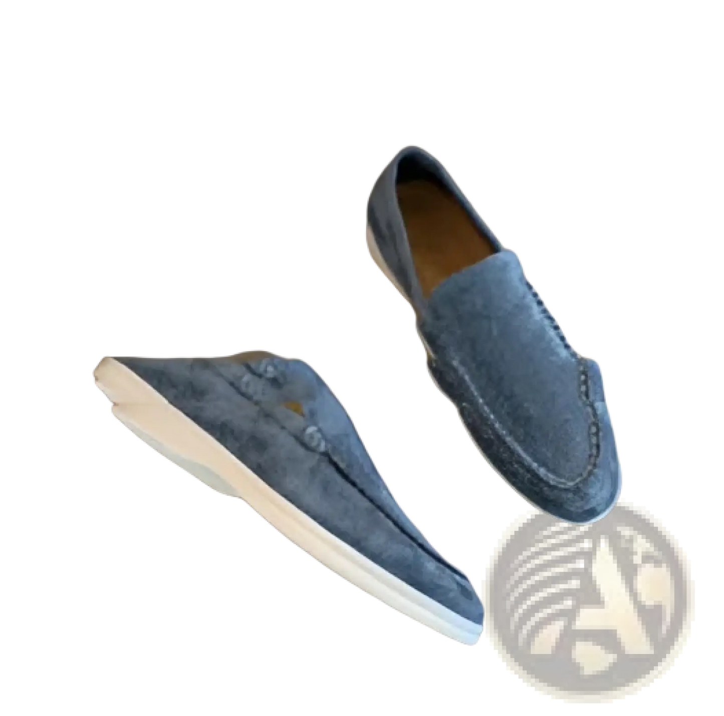 Men's Suede Loafers with White Rubber Sole Casual Shoes