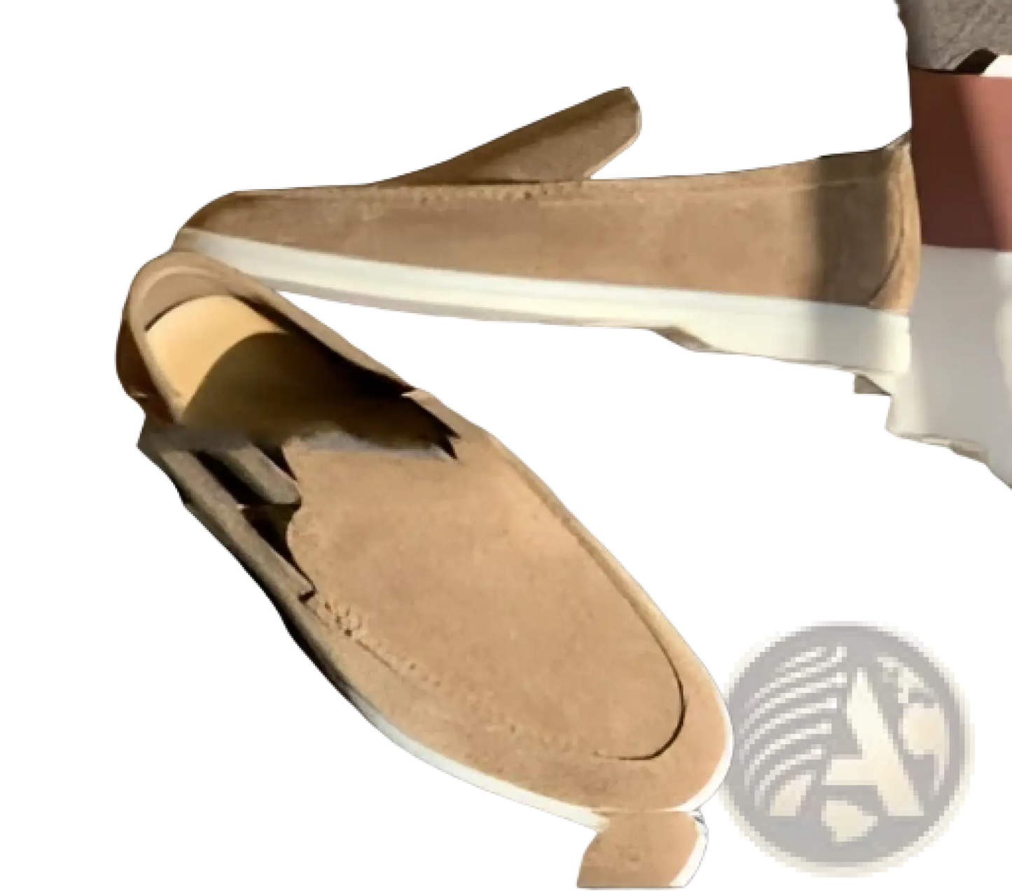 Men's Suede Loafers with White Rubber Sole Casual Shoes