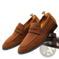 Men's Suede Penny Loafers Casual Leather Slip on Shoes
